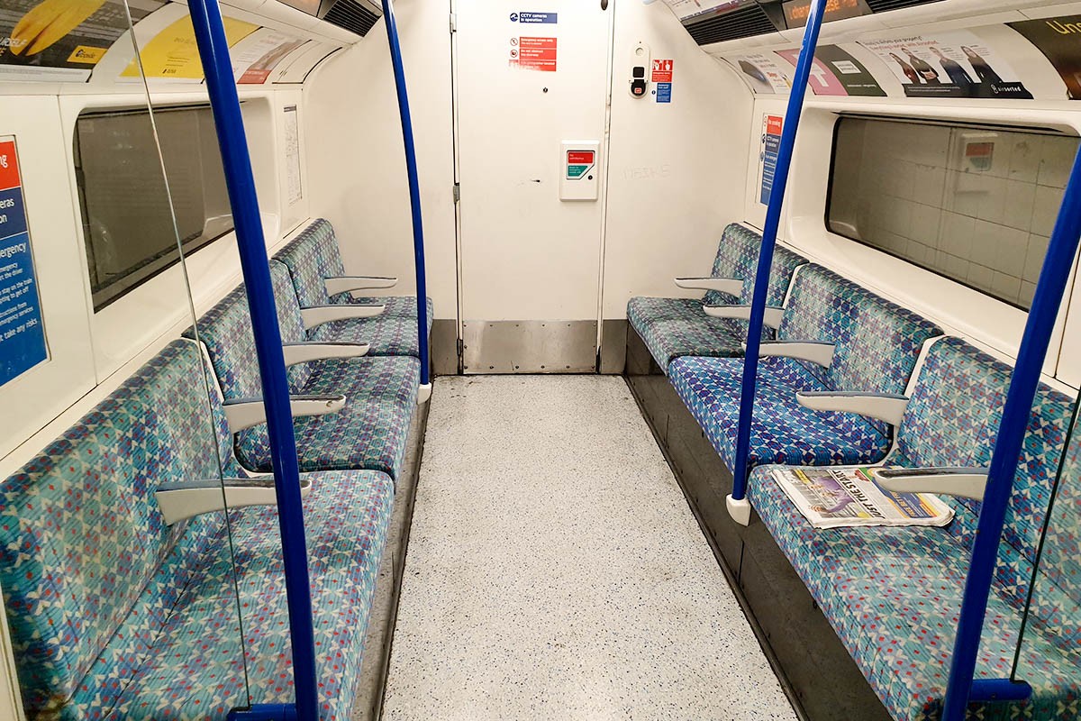 Inside of a London Tube