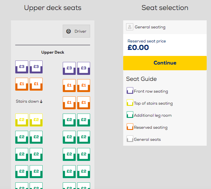Megabus seat selection tool
