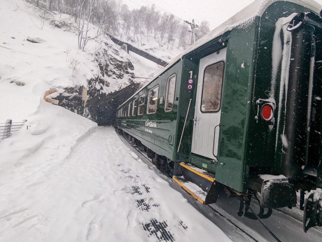 Flam railway in the snow