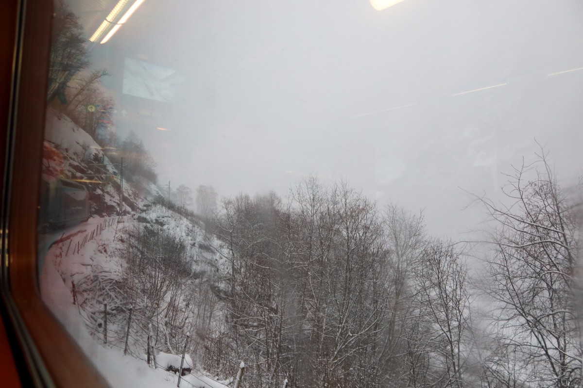 Views of the Flam railway from the train window