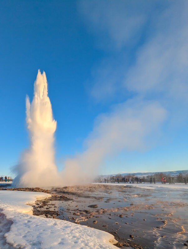geysir erupting from the earth in Iceland