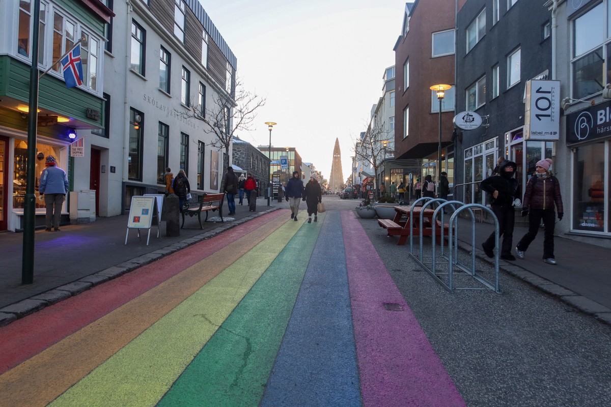 rainbow street in Reykjavik
