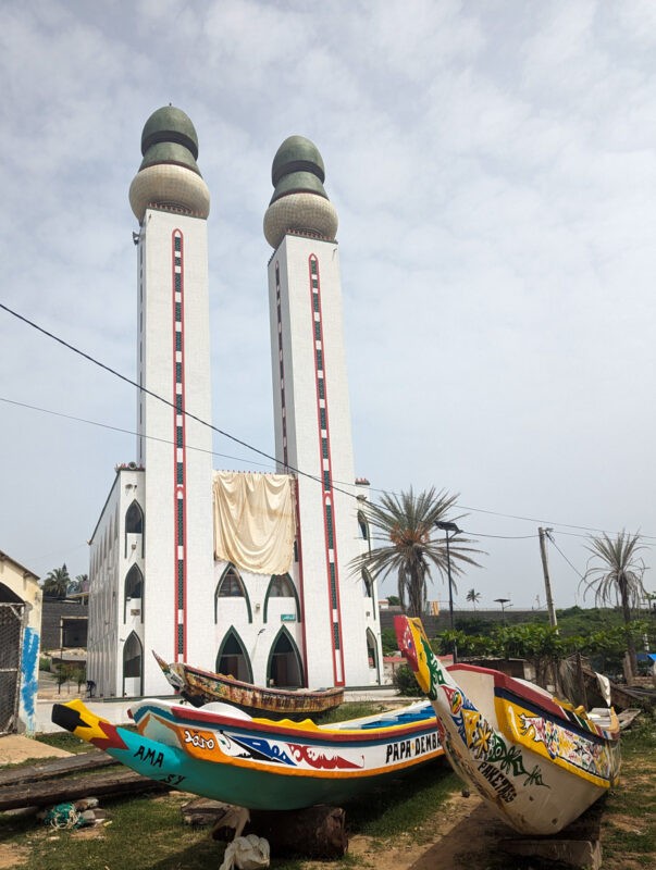 The striking Mosque of Divinity in Dakar, which is set on the edge of the city's coastline