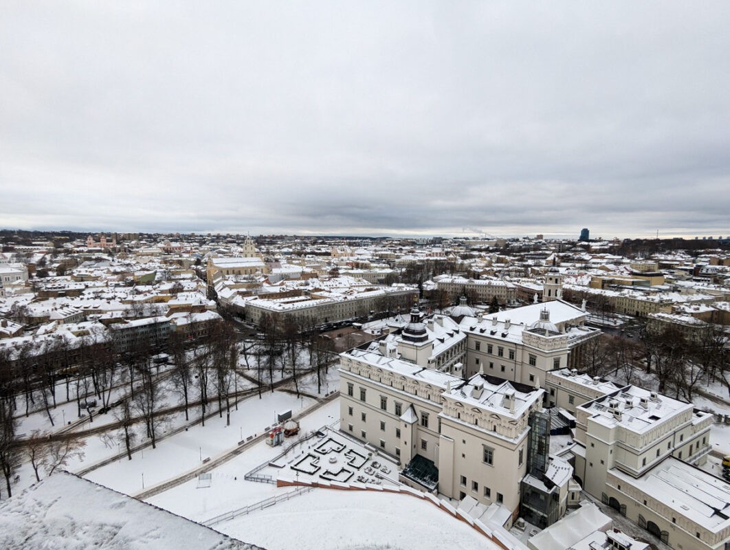 Vilnius in winter with snow