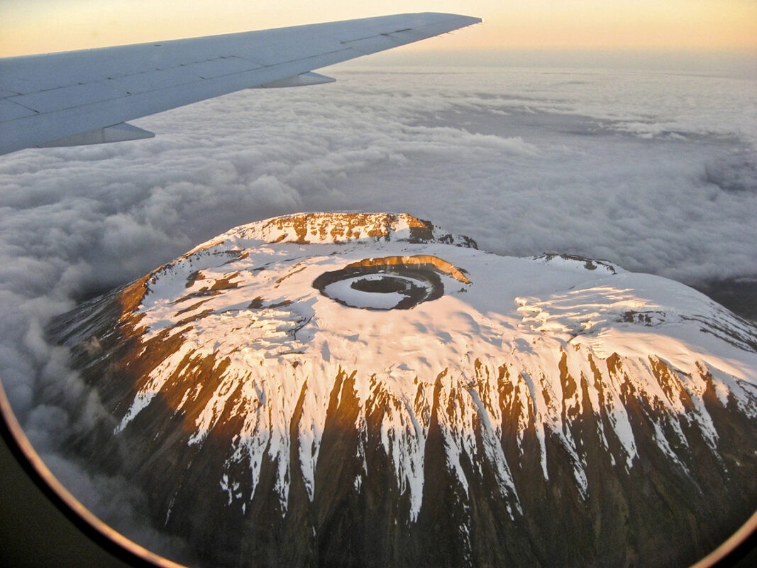 View of the summit of Kilimanjaro from the plane
